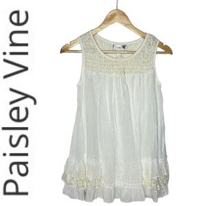 Paisley Vine Ruffle Lace Mini Tank Dress or Tunic Top small